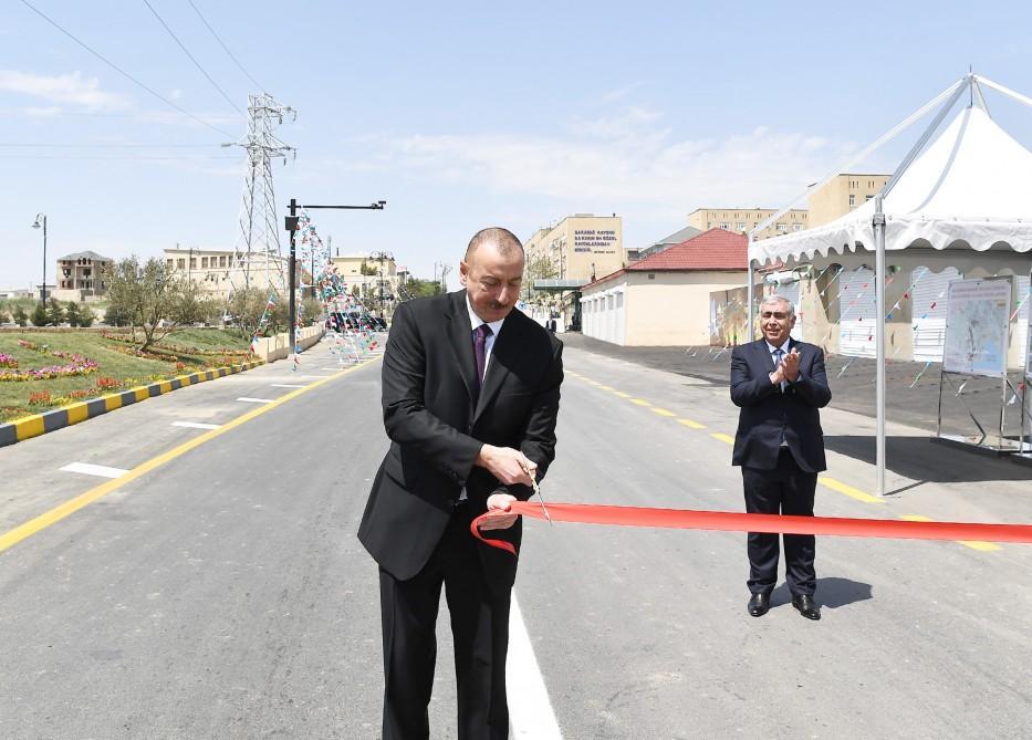 President Aliyev inaugurates newly reconstructed Lokbatan-Gobu highway