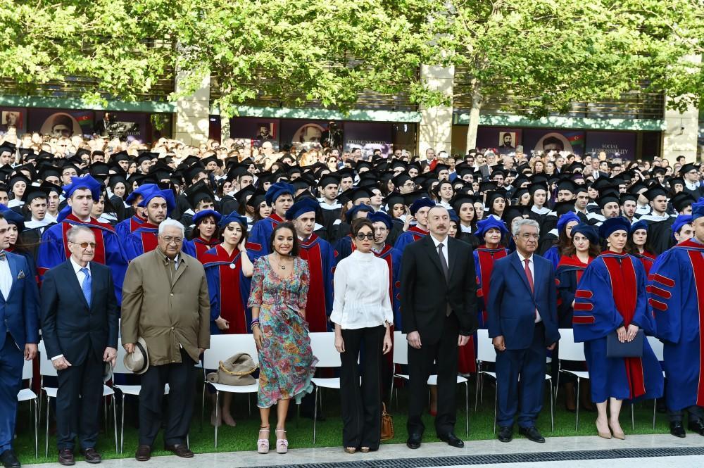 President Ilham Aliyev, First Lady Mehriban Aliyeva attend commencement ceremony at ADA University [PHOTO]