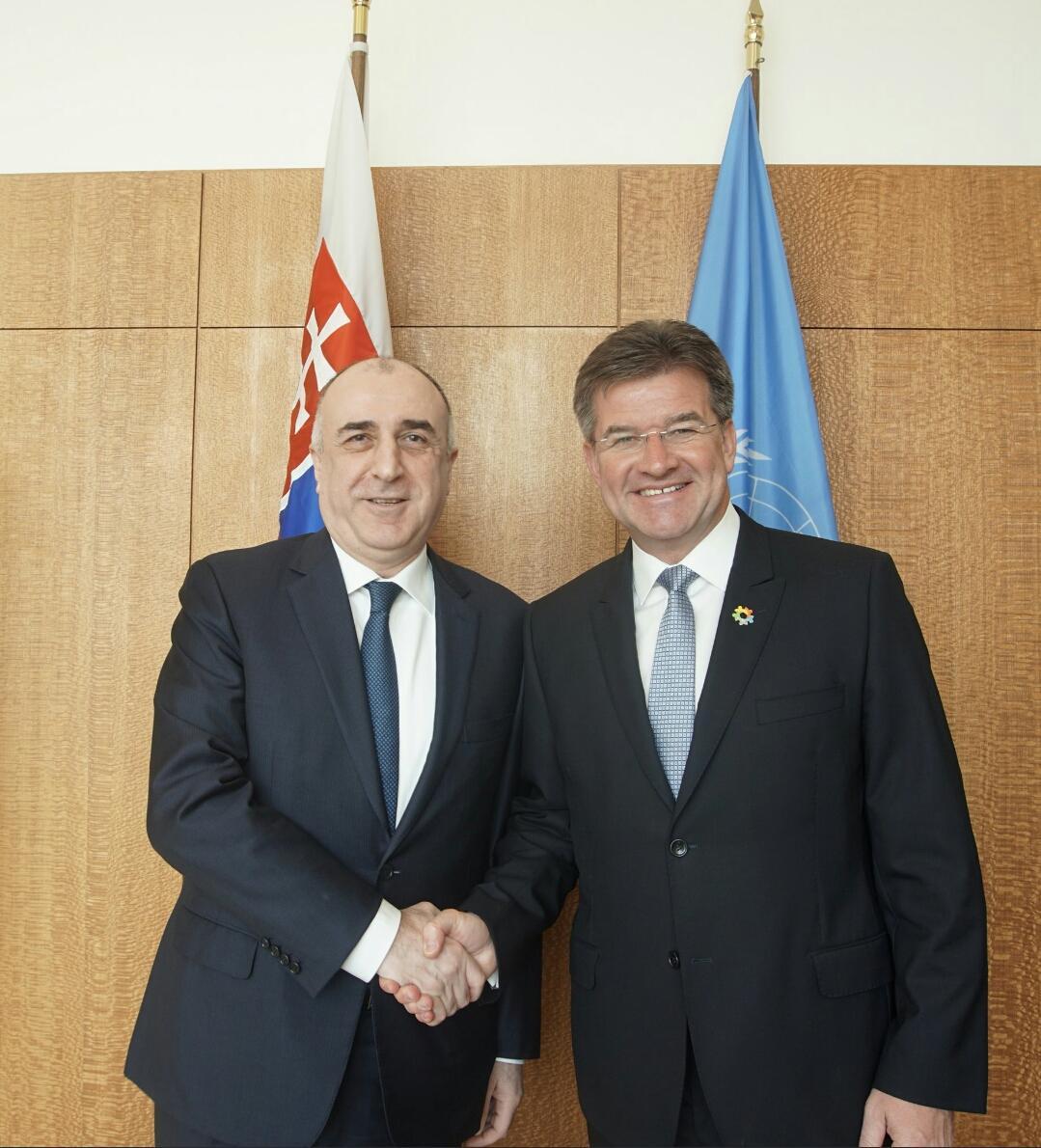 Azerbaijan FM meets UNGA president in New York [PHOTO]