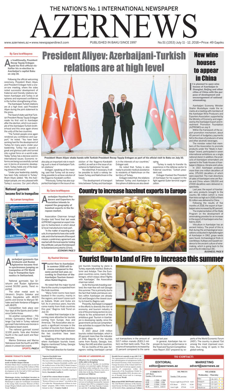 AZERNEWS releases another print issue