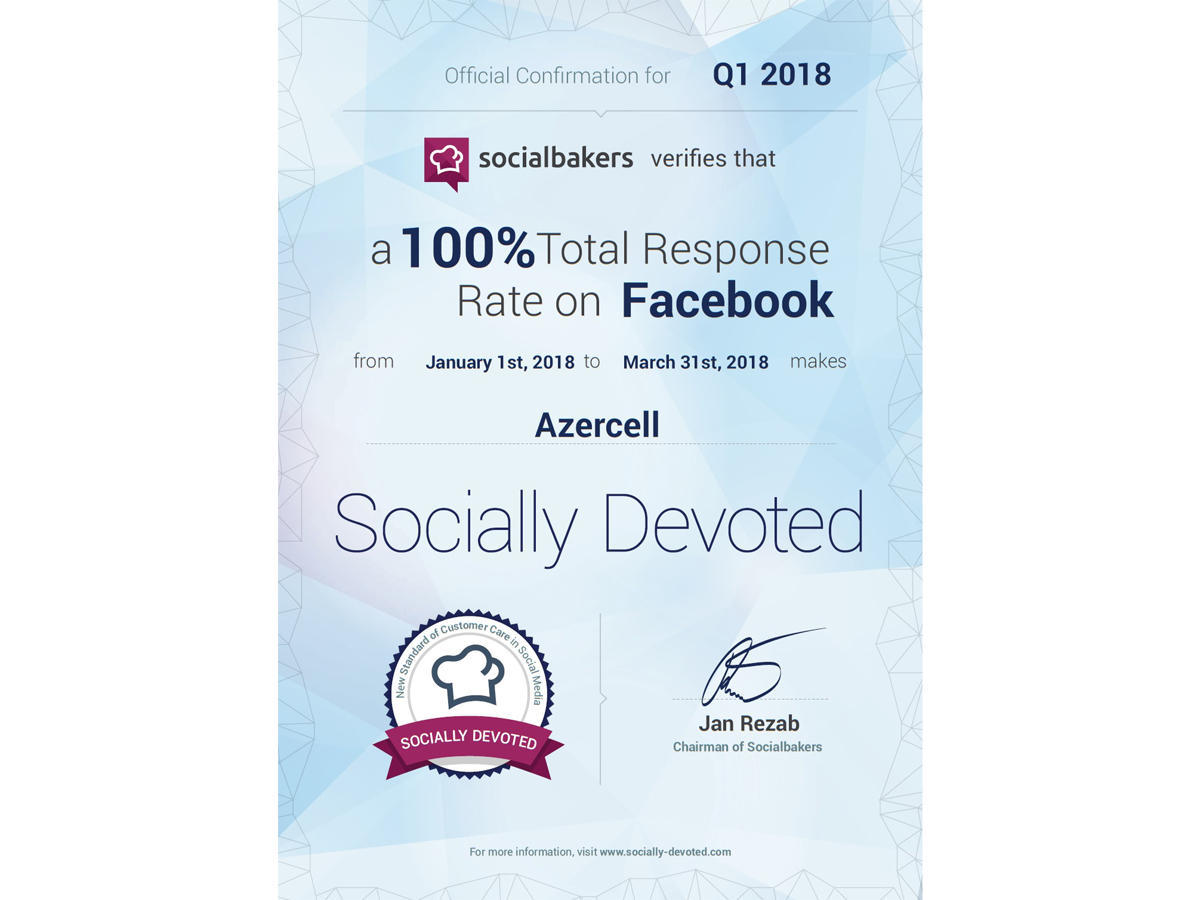Azercell preserves its leading position in social media