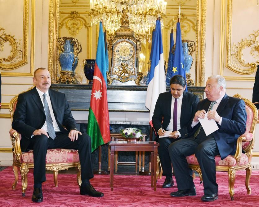 President Ilham Aliyev met with President of French Senate [PHOTO]