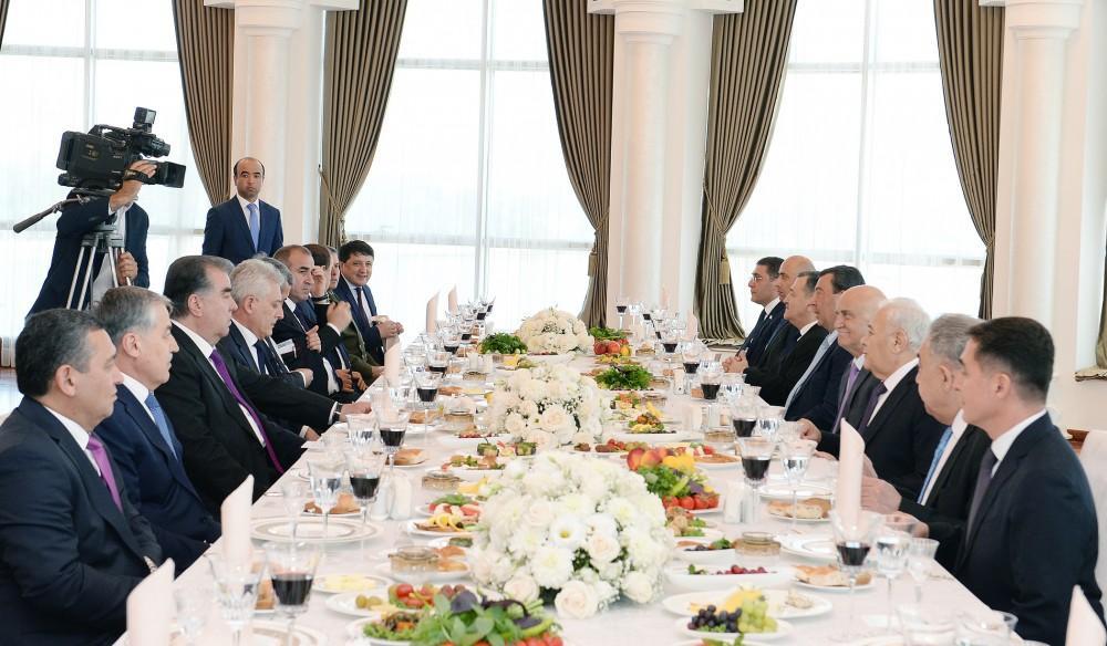 Speaker of Azerbaijan's parliament, Tajik president have joint working dinner [PHOTO]