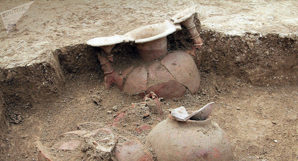 Human skeletons found during excavations in Agsu