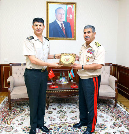 Azerbaijani defense minister meets Turkish military attache