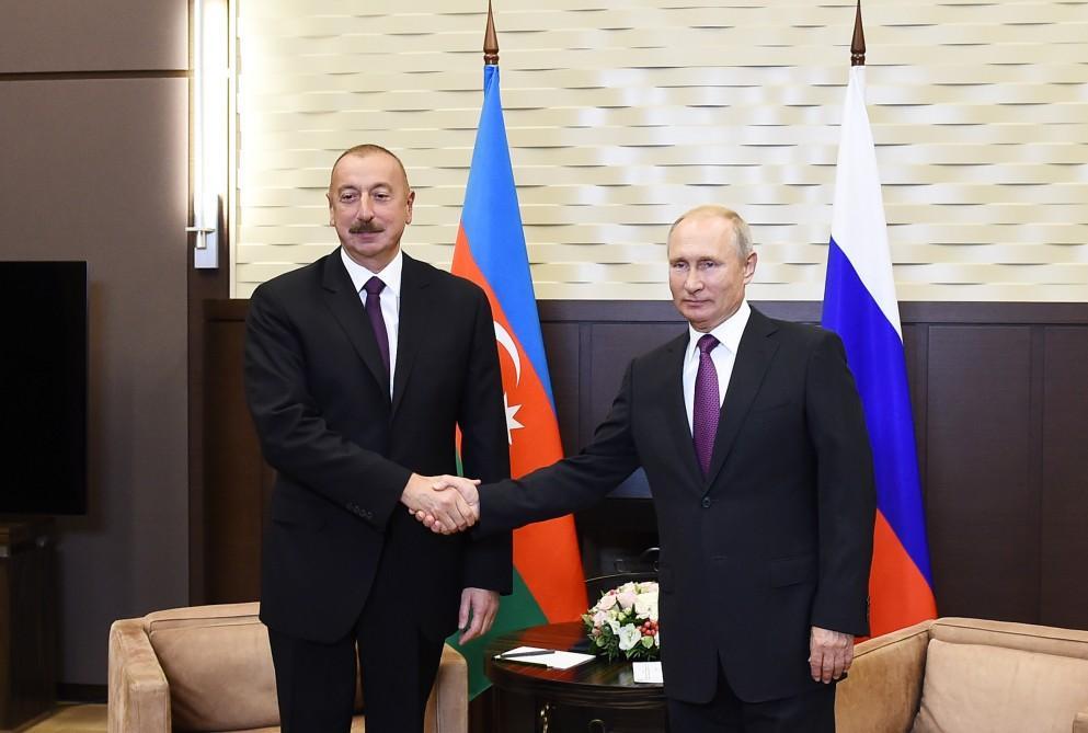 President Aliyev meets Russian counterpart in Sochi [PHOTO]