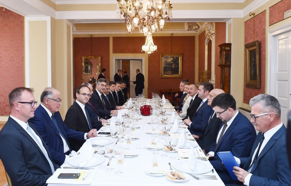 Azerbaijani President, Croatian PM have working dinner [PHOTO]