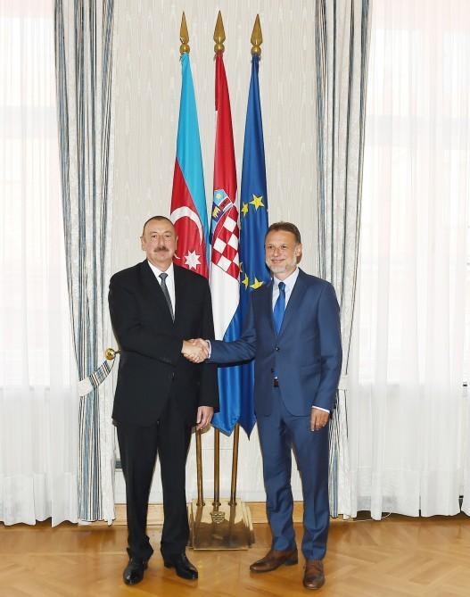 Azerbaijani president meets speaker of Croatian parliament [PHOTO] - Gallery Image