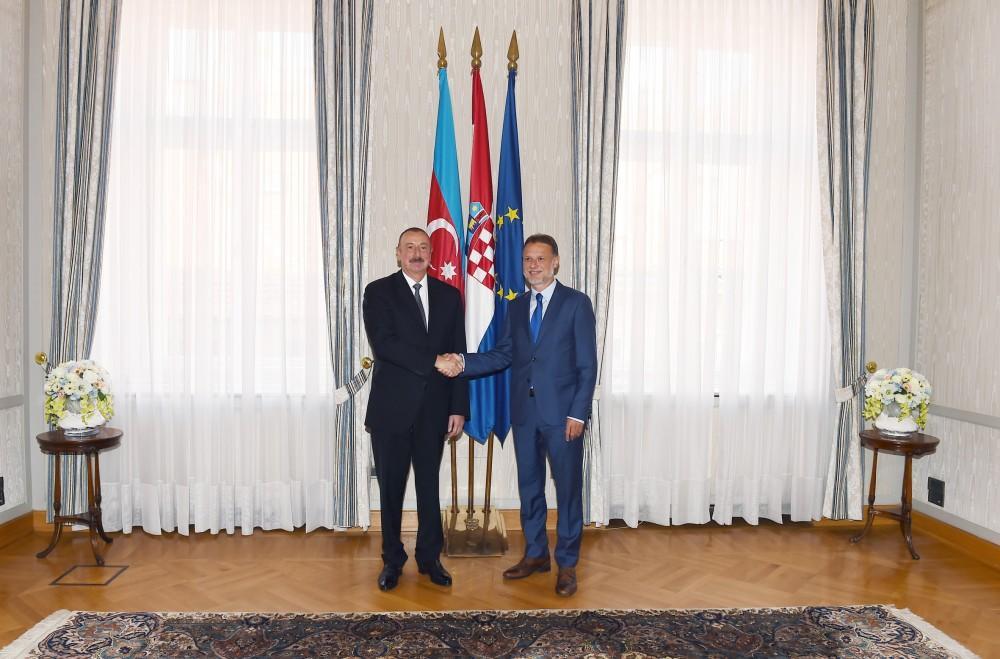 Azerbaijani president meets speaker of Croatian parliament [PHOTO] - Gallery Image