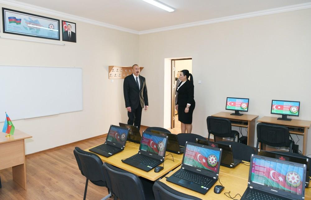 President Ilham Aliyev visits school in Baku's Nizami district after major overhaul [UPDATE]