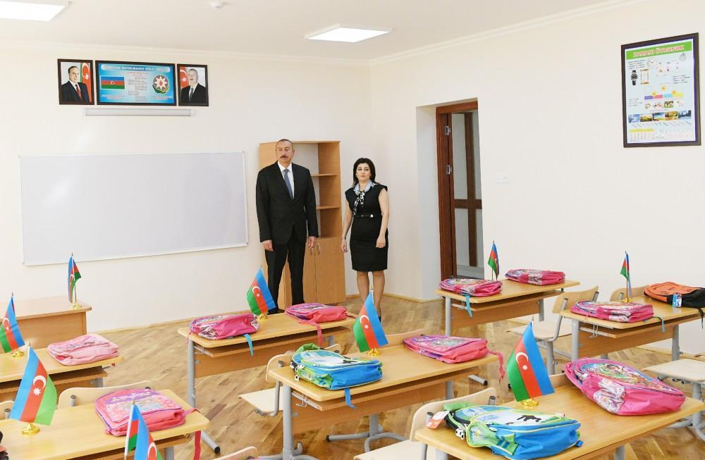 Ilham Aliyev views conditions created at secondary school in Nardaran after overhaul [PHOTO]