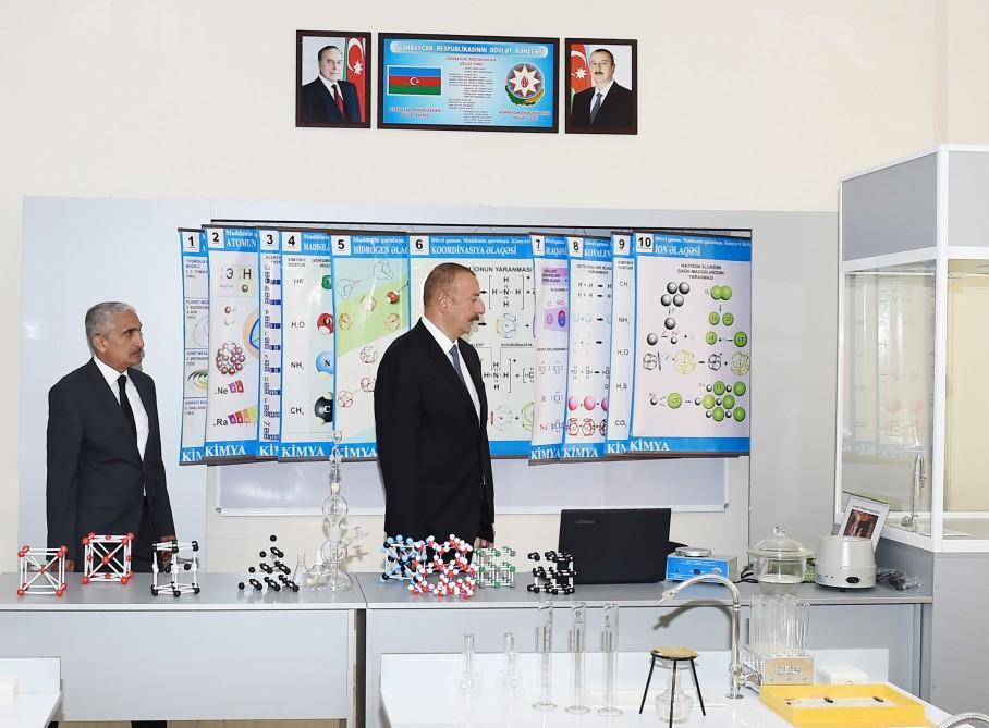 Ilham Aliyev views conditions created at school in Zabrat after overhaul [PHOTO]