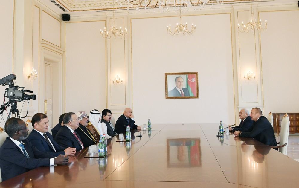 Azerbaijani president receives heads of parliaments of number of countries [PHOTO]