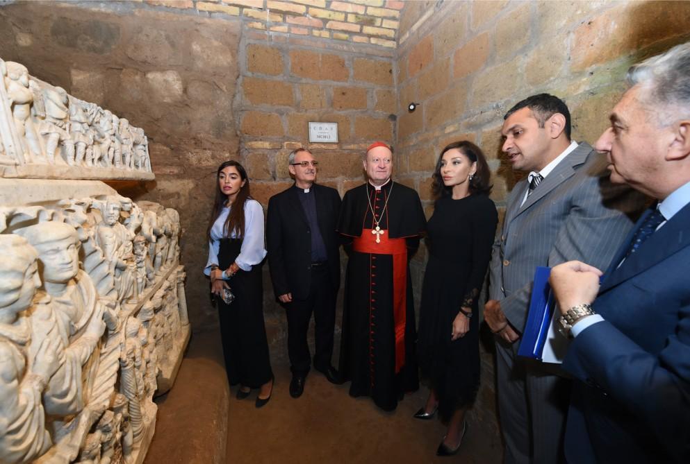 Azerbaijani First VP Mehriban Aliyeva attends inauguration of restored St. Sebastian catacombs in Vatican [PHOTO]