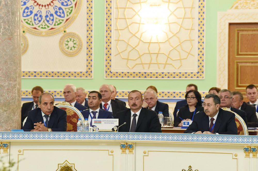 Azerbaijani president attends expanded session of CIS Council of Heads of State in Dushanbe [PHOTO]