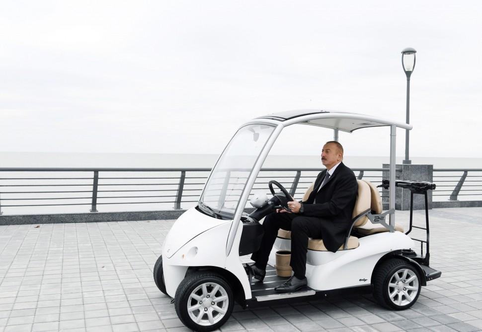 Ilham Aliyev views conditions created in seaside park-boulevard complex in Astara [PHOTO]