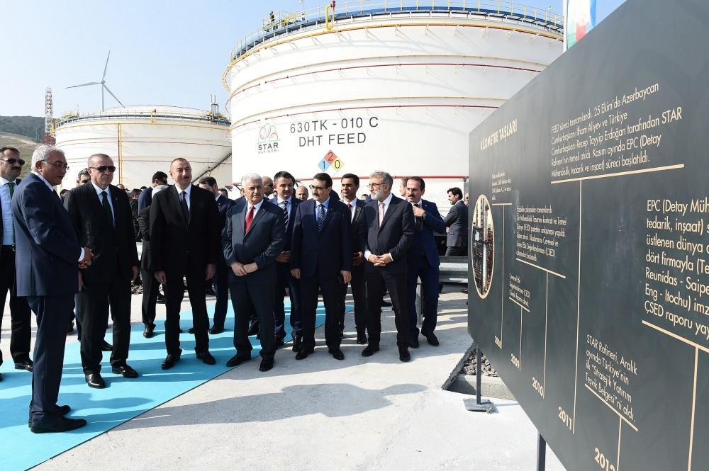 Presidents of Azerbaijan, Turkey attend opening ceremony of Star Oil Refinery [PHOTO]
