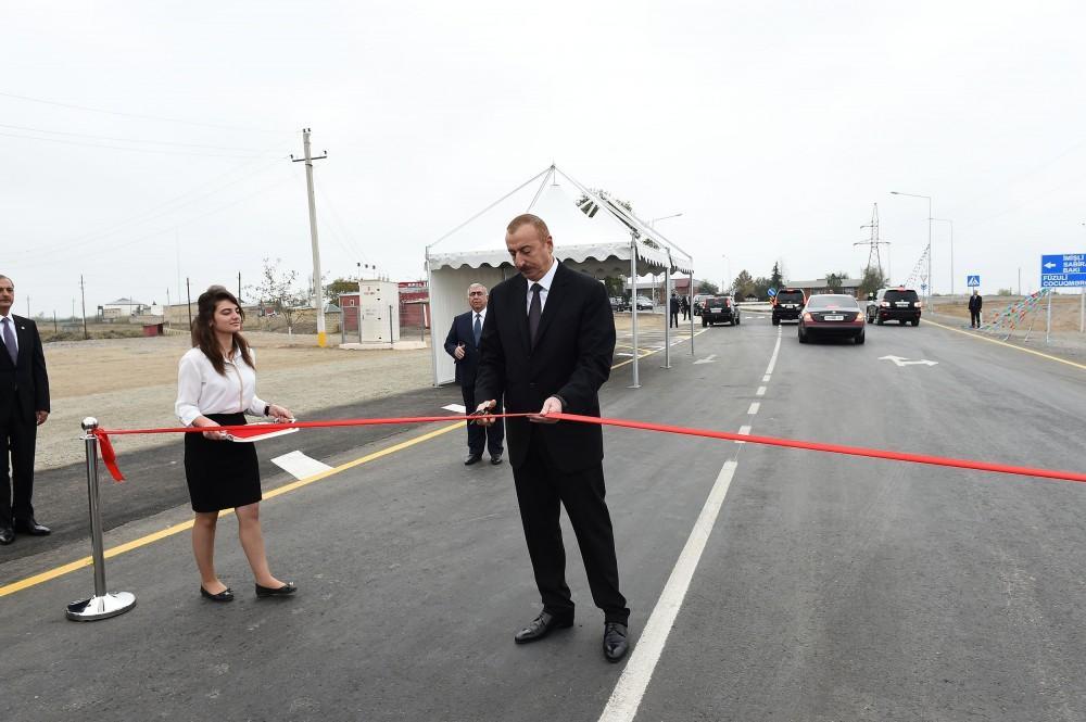 President Aliyev inaugurates new section of Mingachevir-Bahramtapa highway [PHOTO]