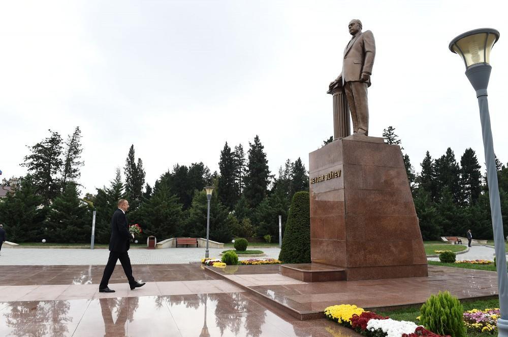President Ilham Aliyev arrives in Imishli