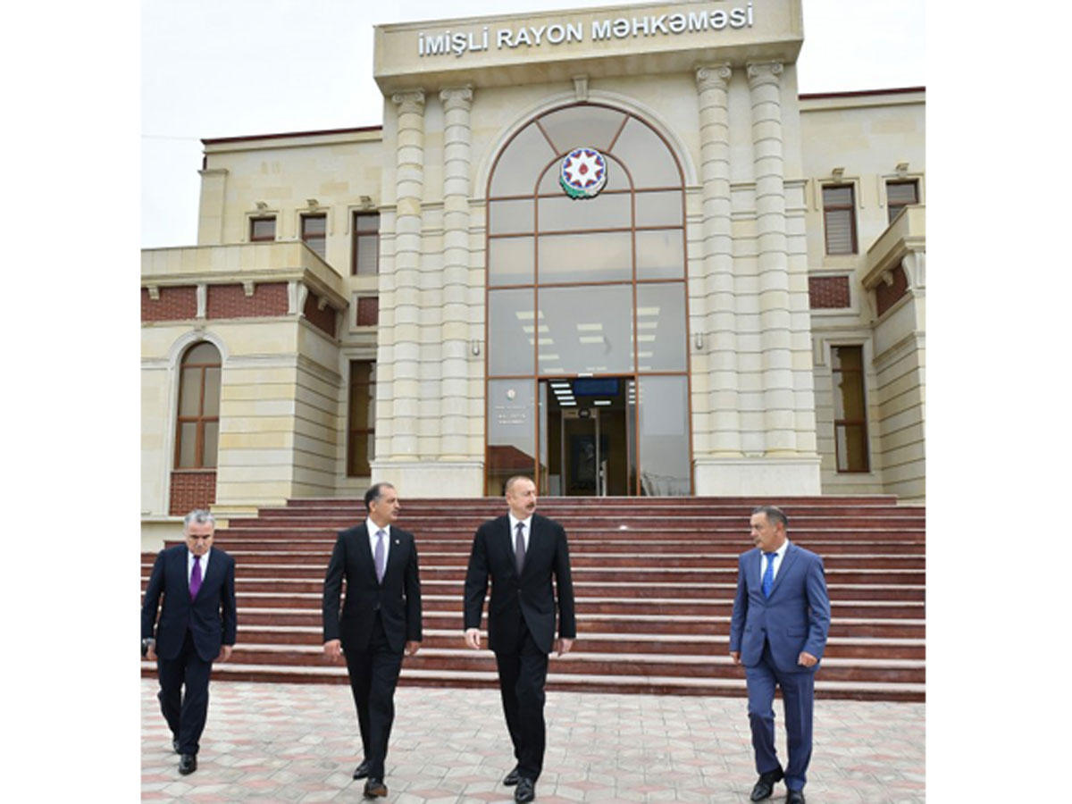 President Ilham Aliyev viewed conditions created at new building of Imishli Court [PHOTO]