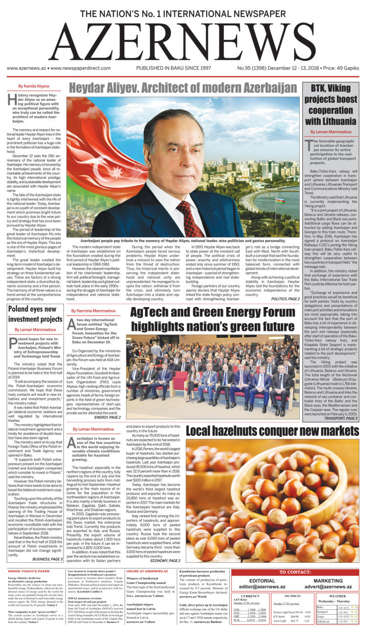 AZERNEWS releases another print issue