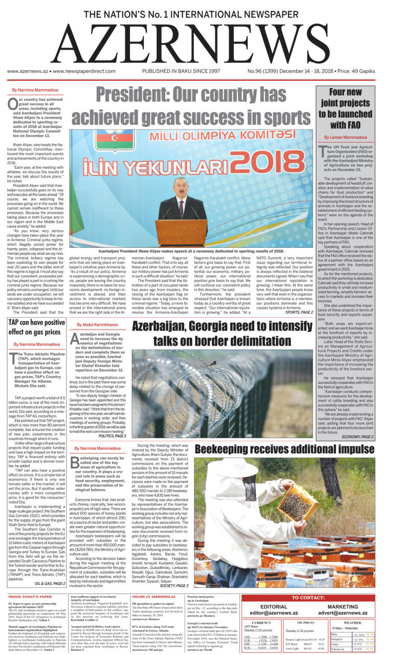 AZERNEWS releases another print issue