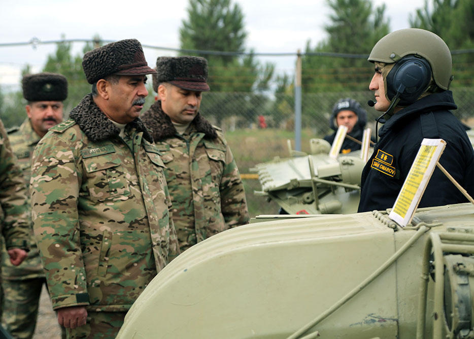 Defense Minister checked the combat readiness of armored vehicles deployed in the frontline zone