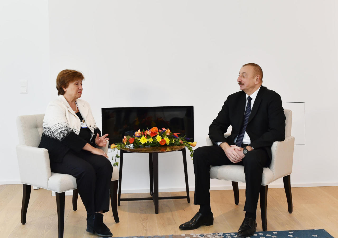 President Aliyev meets CEO for World Bank in Davos [UPDATE]