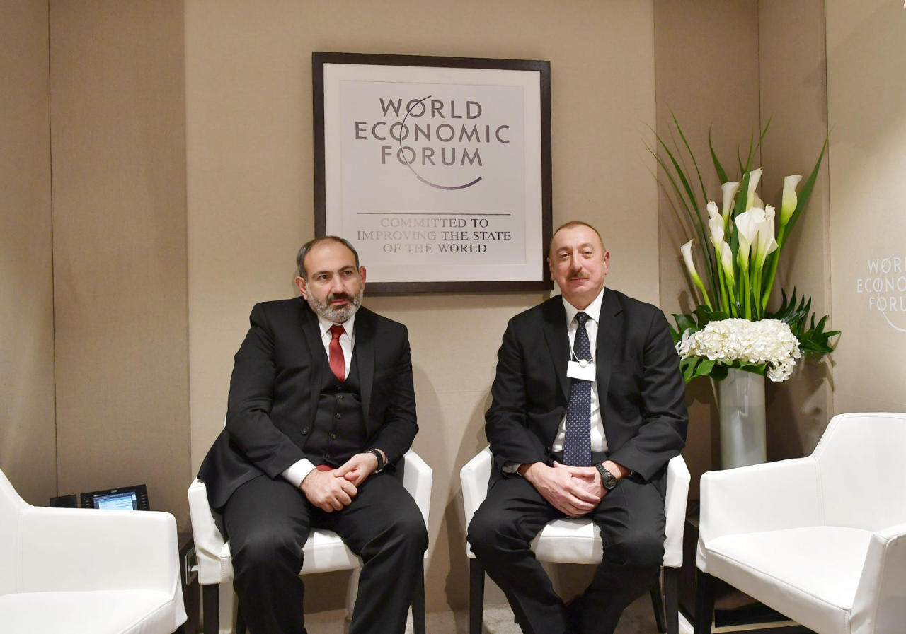 Azerbaijani President Aliyev, Armenian PM held informal meeting in Davos