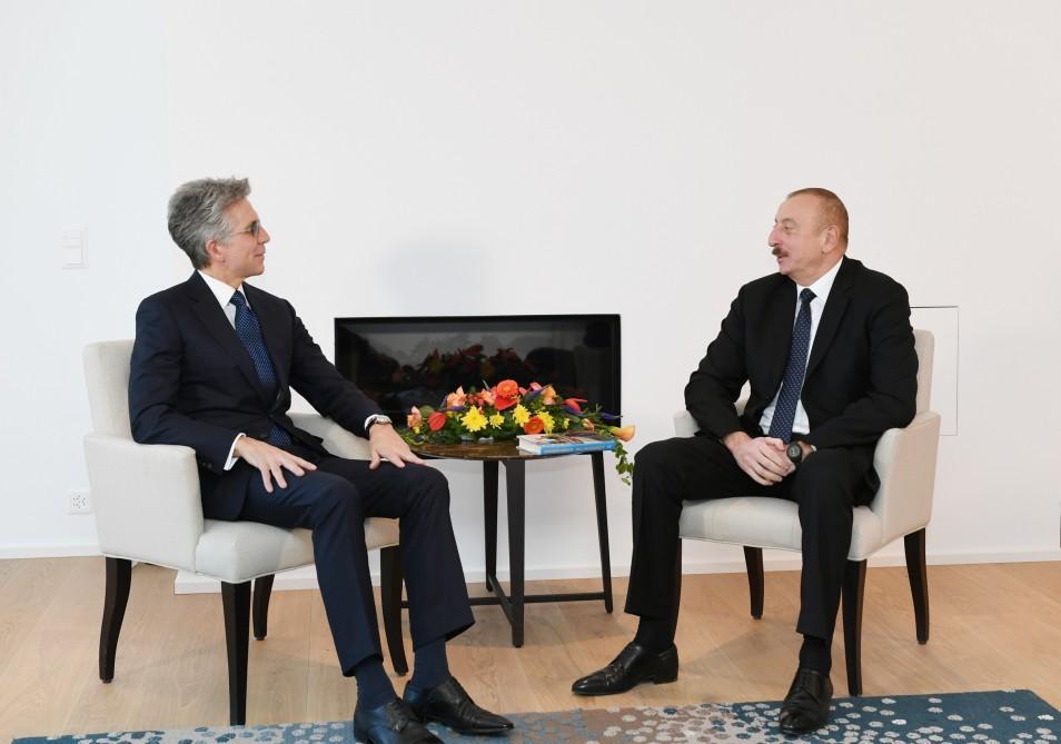 President Aliyev meets SAP CEO in Davos [PHOTO]