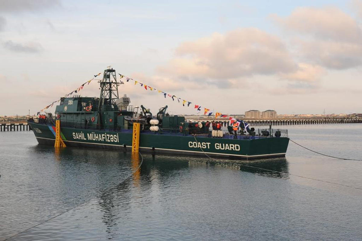 Azerbaijan’s border guard ship set afloat in Caspian Sea [PHOTO]