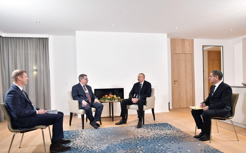 President Aliyev meets The Boston Consulting Group CEO in Davos