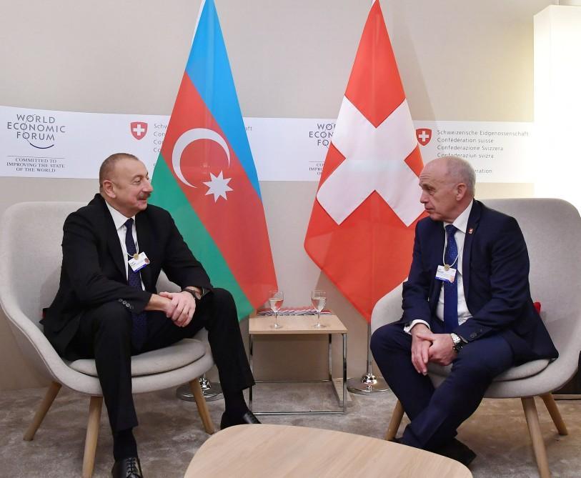 Azerbaijani, Swiss presidents meet in Davos
