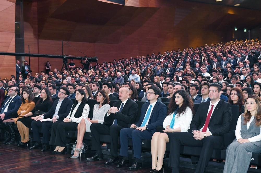 President Aliyev, First Lady attend republican conference on Azerbaijani Youth Day [PHOTO]