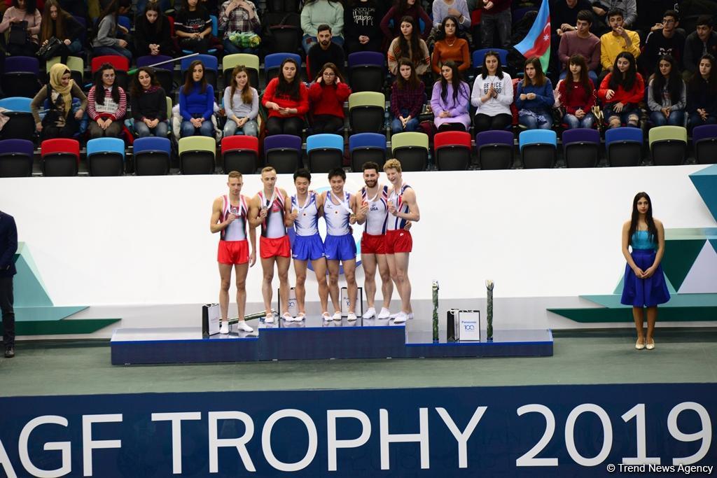 Winners of synchronous trampoline competition as part of World Cup awarded in Baku [PHOTO]