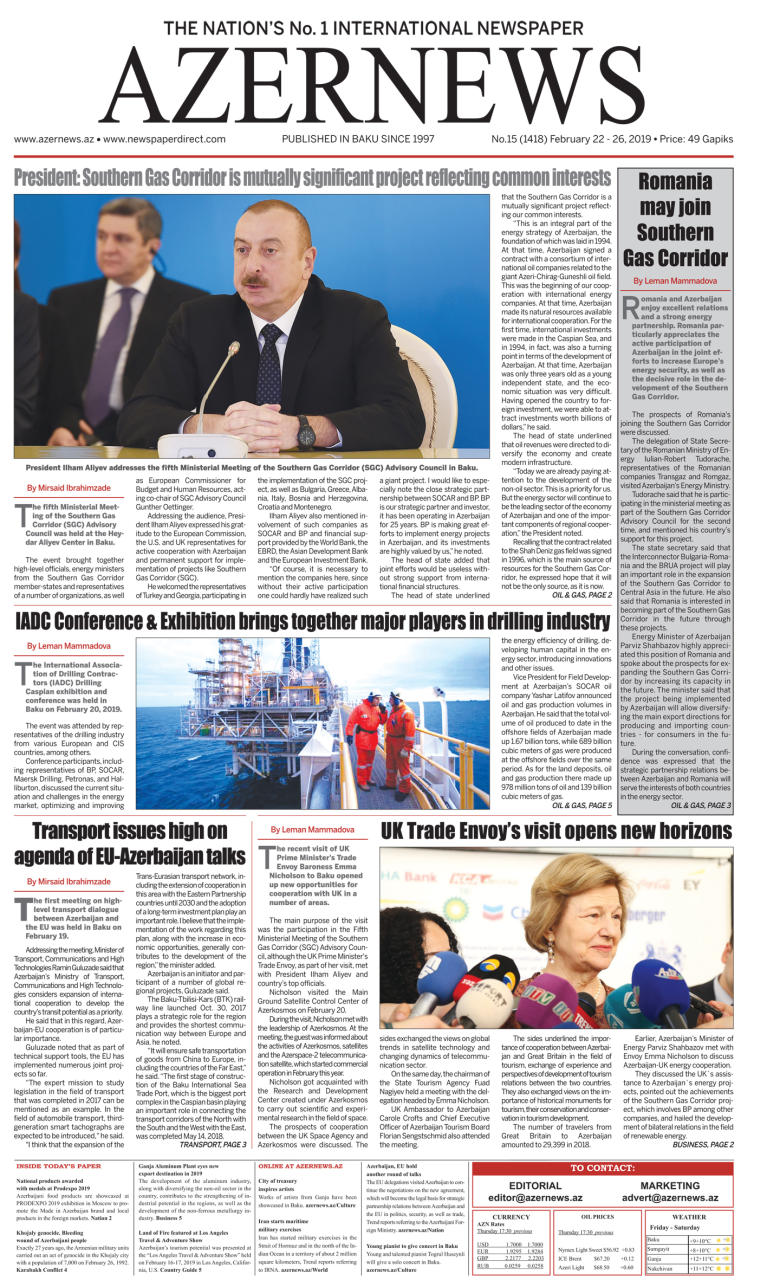 AZERNEWS releases another print issue