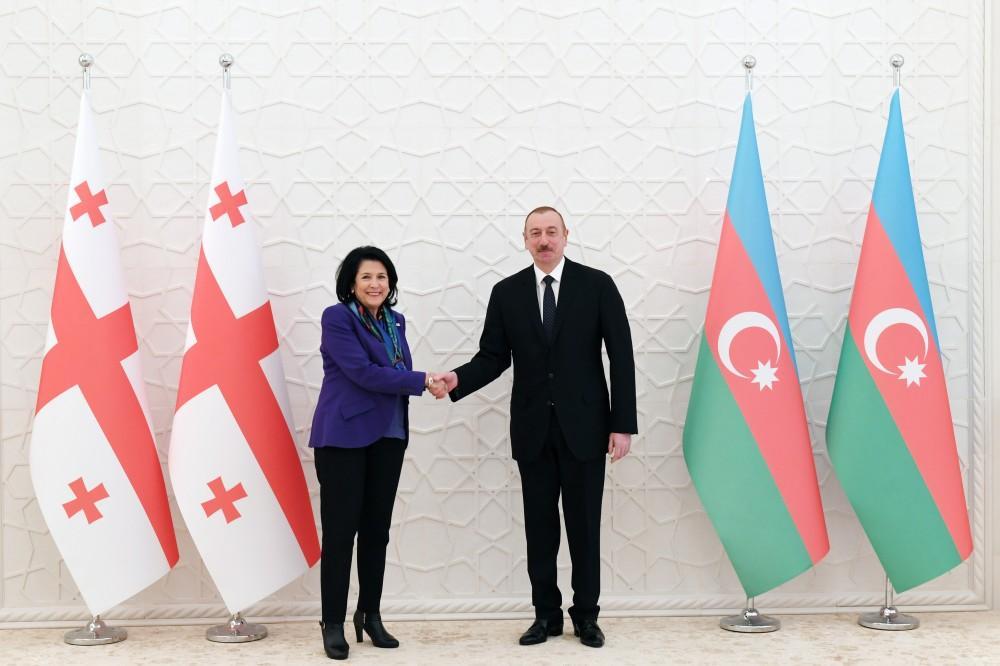 Official welcome ceremony held in Baku for Georgian President Salome Zurabishvili [PHOTO]