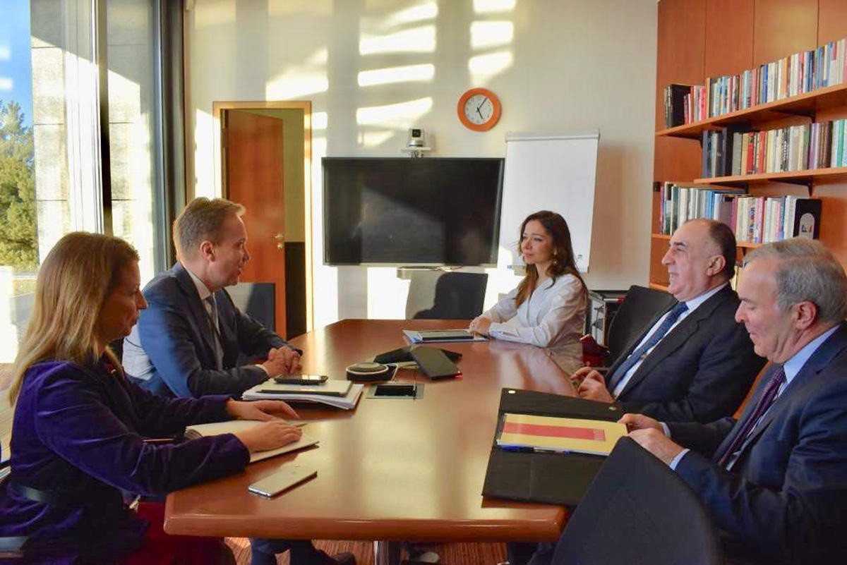 Azerbaijani FM meets with WEF president [PHOTO]