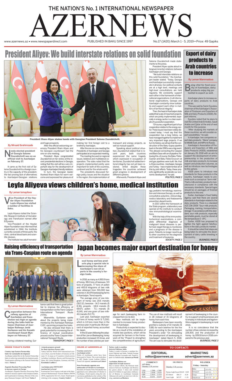 AZERNEWS releases another print issue