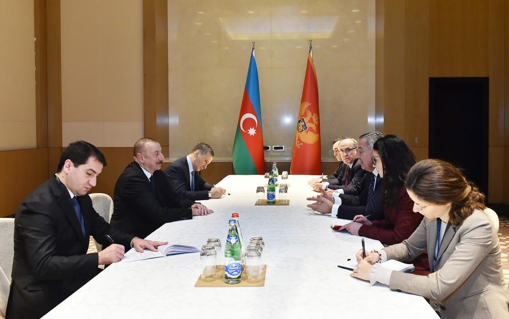 President Ilham Aliyev meets Montenegrin counterpart