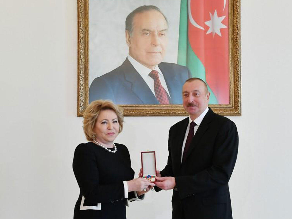 Azerbaijani president awards Valentina Matviyenko