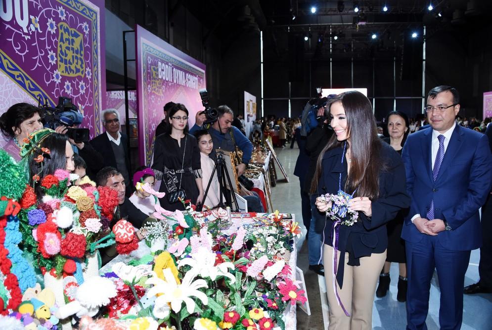 Heydar Aliyev Foundation VP Leyla Aliyeva views exhibition showcasing handiworks by children and youth with disabilities and social center residents [PHOTO]