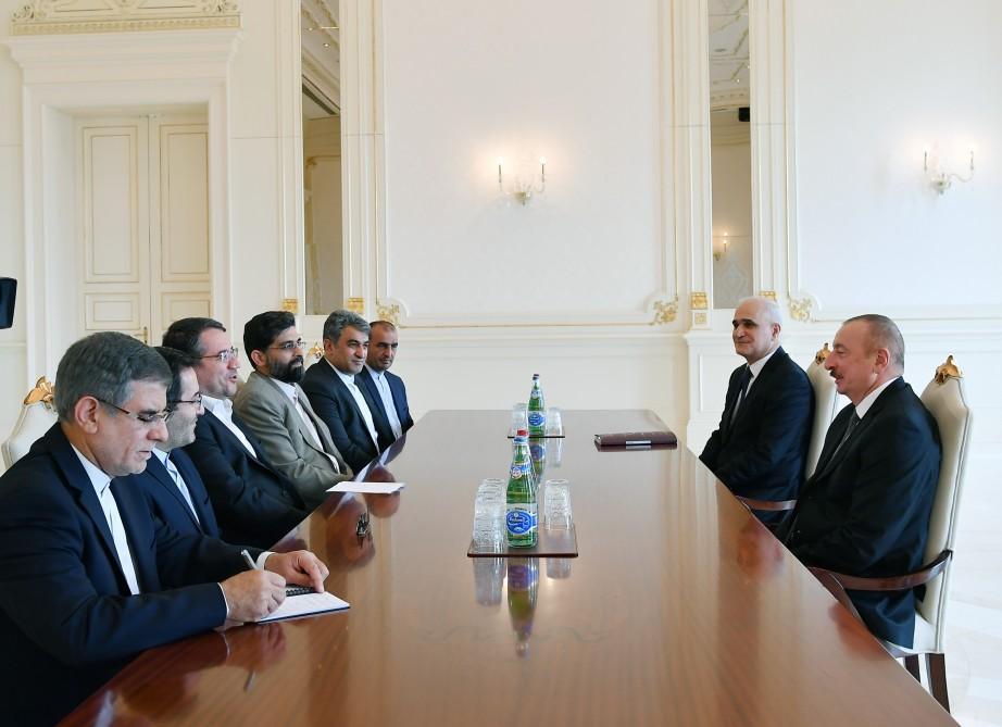 Azerbaijani president receives delegation led by Iranian minister of industry, mine, trade