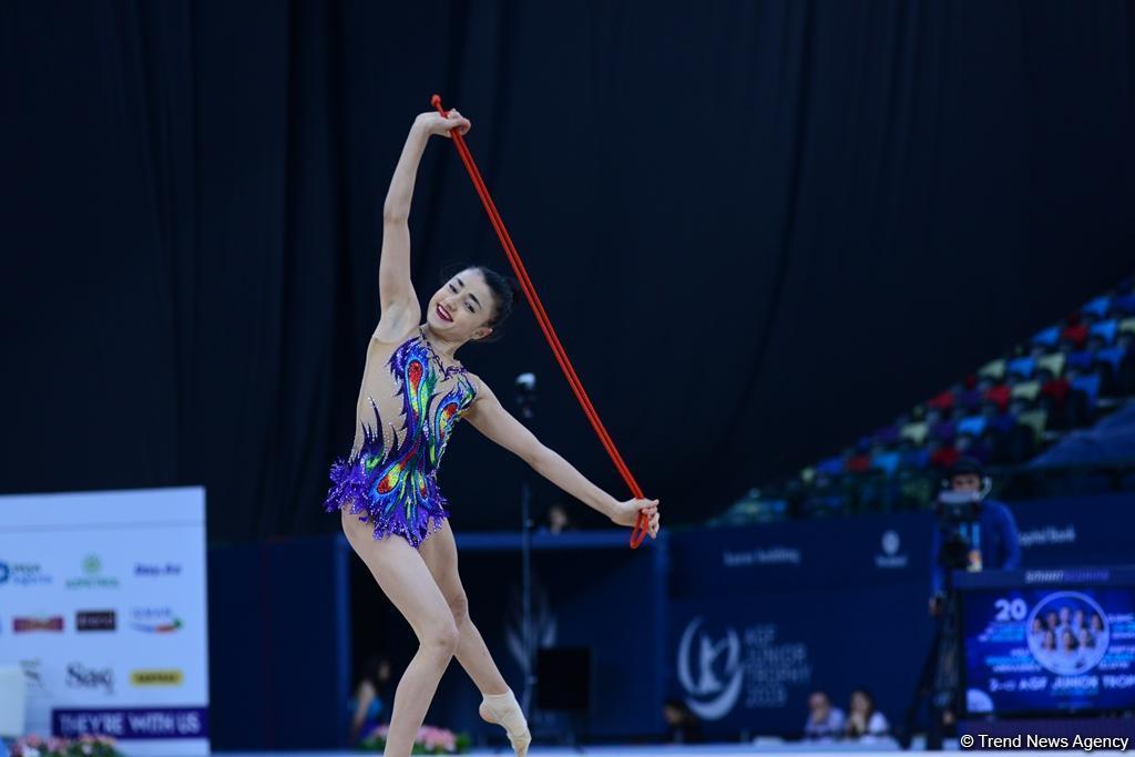 Azerbaijani gymnast wins bronze in exercises with ball at AGF Junior Trophy
