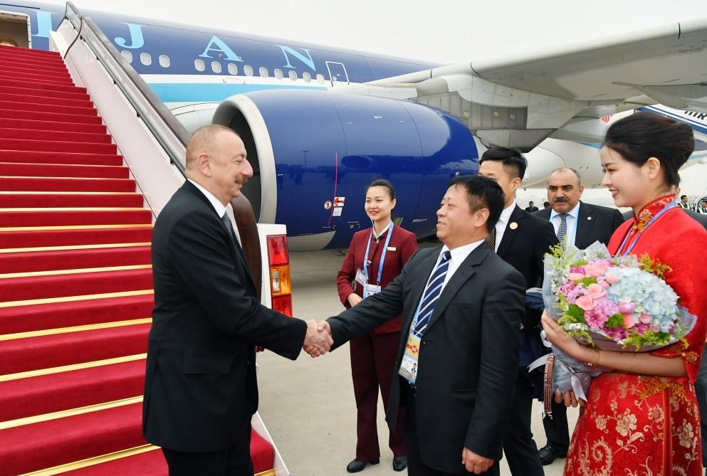 President Ilham Aliyev arrives in China for working visit [PHOTO]
