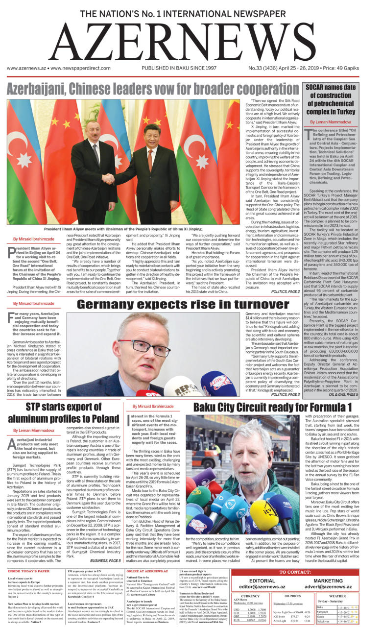 AZERNEWS releases another print issue