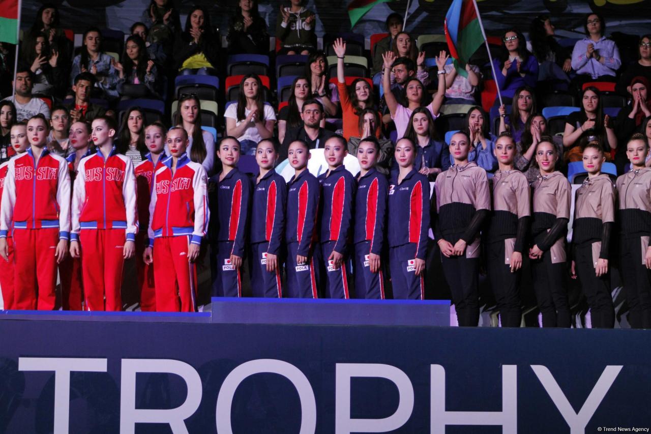 Award ceremony of World Cup in group teams all-around held in Baku [PHOTO]