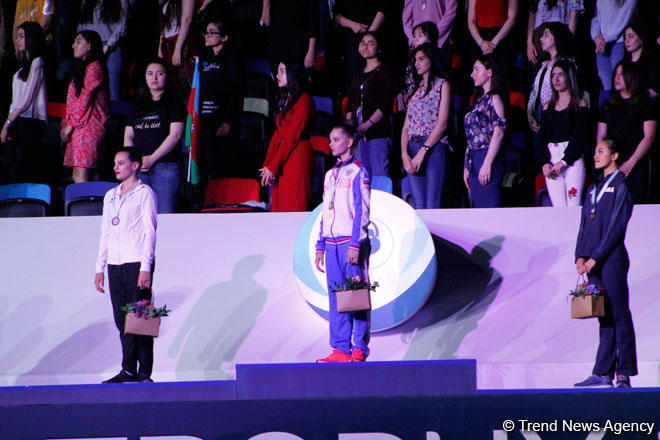 Winners in individual finals of FIG Rhythmic Gymnastics World Cup awarded in Baku [PHOTO]