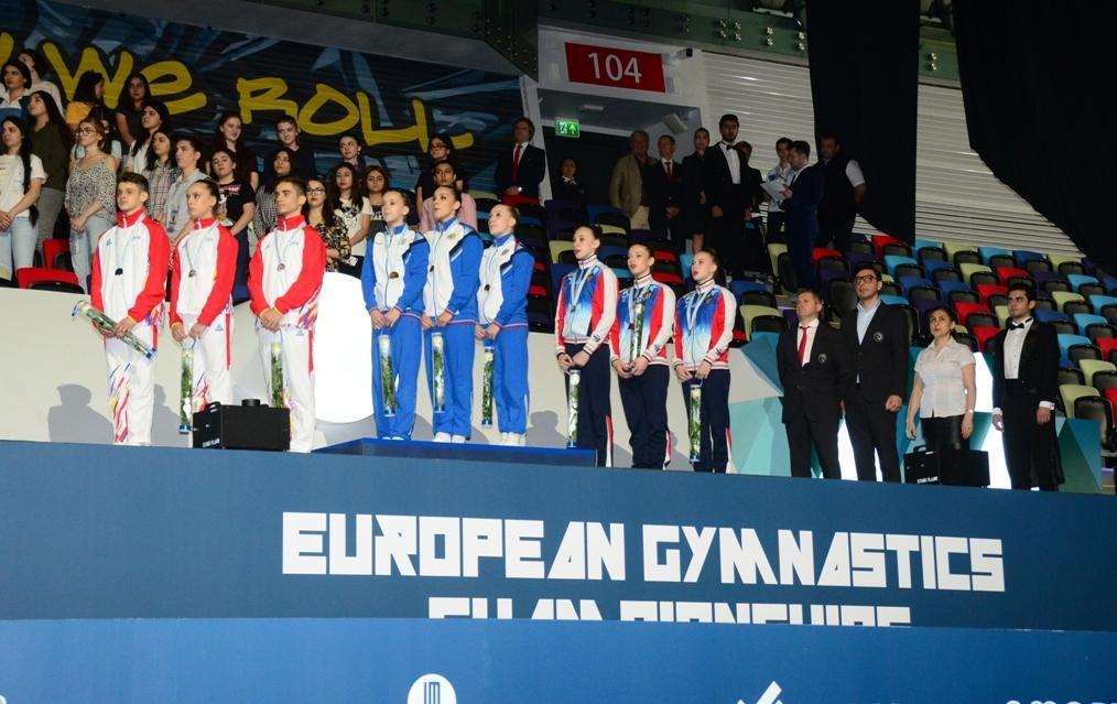 Winners among junior trios, groups within European Aerobic Gymnastics Championships awarded in Baku [PHOTO]