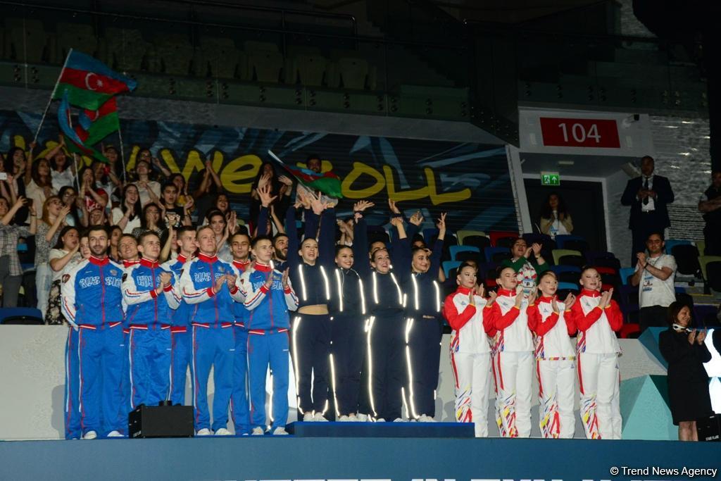 Winners among senior trios, senior groups and seniors in aerobic dance awarded within European Aerobic Gymnastics Championships in Baku [PHOTO]